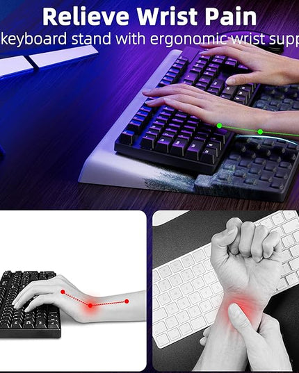 Ospelelf Keyboard Wrist Rest Pad, Comfy Ergonomic Keyboard Stand Holder, Office Desk Accessories, Work from Home Essentials, Green Forest Pattern