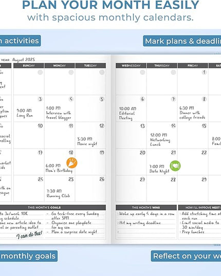 Clever Fox Planner Large – Undated Weekly & Monthly Planner for Productivity, Time Management & Goals – Organizer Journal – 7x10” (Periwinkle)