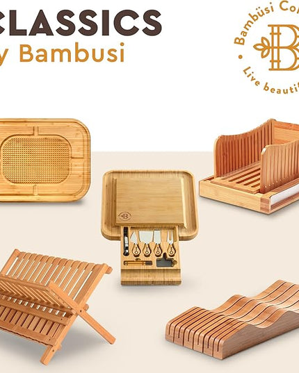 Bambüsi 4 Pack Drawer Dividers - 2.6" High, 16-22" Adjustable Drawer Bamboo Organizers for Clothes, Expandable Dresser Separators in Bedroom/Bathroom/Kitchen/Office Organization and Storage (Black)