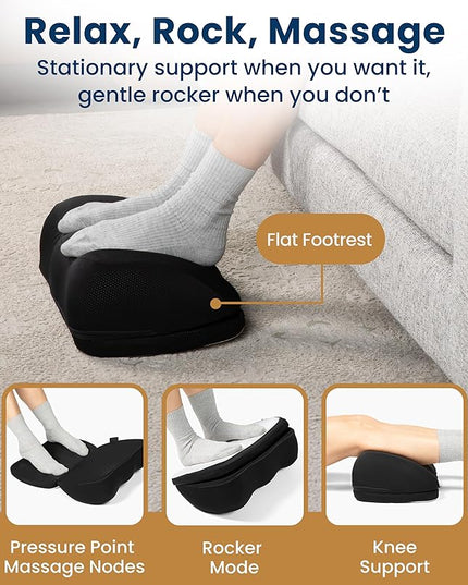 Everlasting Comfort Adjustable Cloud Foot Rest for Under Desk at Work with Pressure Point Nodes - Comfortable Memory Foam Office Foot Stool & Under Desk Pillow for Gaming & Home Accessories