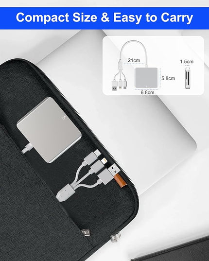 Memory Stick Pro Duo Adapter - 5 in 1 MS/SD/TF/CF/XD Card Reader Multi Camera Phone Adapter with Lightning/USB C/USB OTG, Use for Android iPhone 16/15/14 iPad Mac PC Laptop Memory Stick Pro Duo Mark2