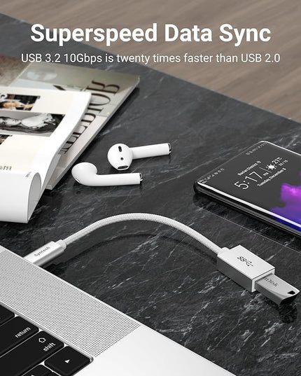 Syntech USB Type C to USB Adapter, Aluminum Alloy, Male to Female, 5 Gbps Transfer Speed, Compatible with iPhone, MacBook, iPad, Pixelbook, Dell, Surface, Lenovo, Samsung Galaxy