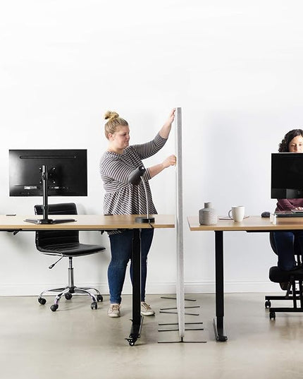 VIVO Freestanding 24 x 66 inch Privacy Panel, Cubicle Divider, Acoustic Wall Partition, Single 24 inch Panel with 2-Sided Zipper Attachment System, Gray, PP-1-T024G