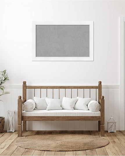 Amanti Art White Framed Magnetic Board 29x45 Large Vision Board for use with Magnets, 100% Metal Sheet to Display Items as Office Decor or for Home Organization in mudroom, Kitchen or Kids Room