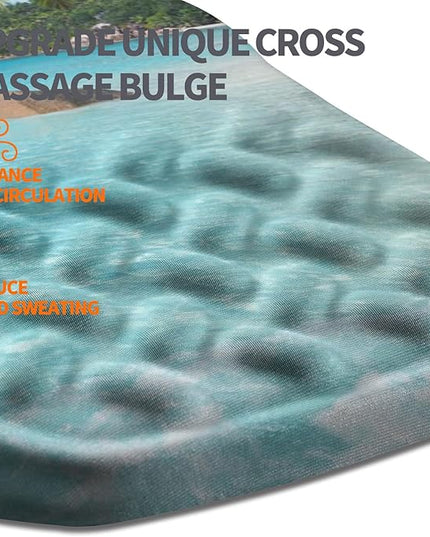 Ergonomic Slope Mouse Pad Wrist Support, Wrist Rest Mousepad for Carpal Tunnel Pain Relief with Massage Bulge and Slow Rebound Memory Foam (12x8 inch, Beach Coconut Trees)
