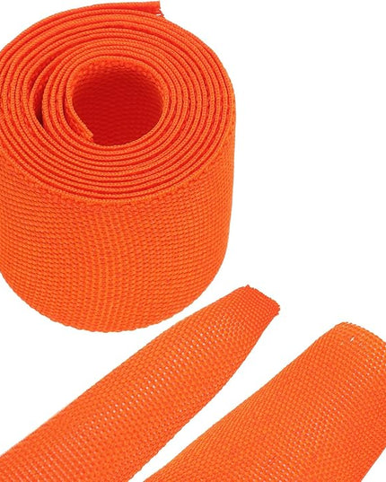MECCANIXITY Braided Cable Sleeves Heat Shrinkable Fabric Sleeving, 1 1/4" 3ft Orange 2:1 Ratio Heat Shrinkable Cord Protector for Harness Cable, Network Cable Protection, Cable Management