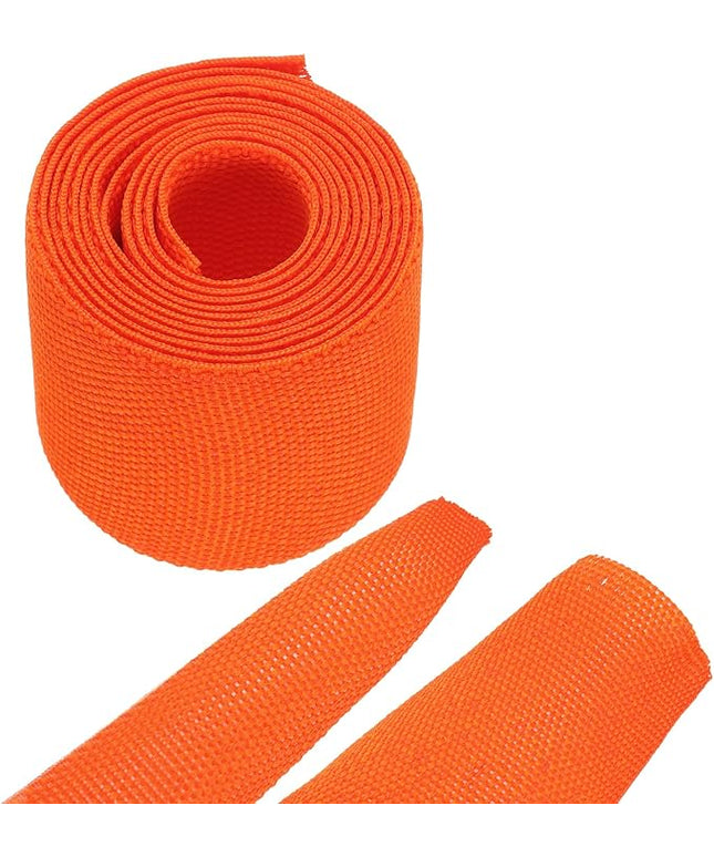 MECCANIXITY Braided Cable Sleeves Heat Shrinkable Fabric Sleeving, 1 1/4" 3ft Orange 2:1 Ratio Heat Shrinkable Cord Protector for Harness Cable, Network Cable Protection, Cable Management