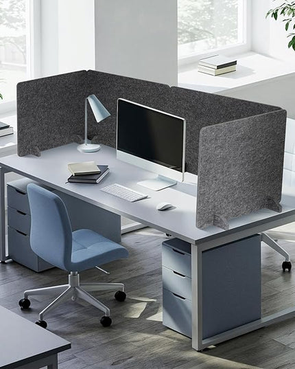 DOLLAR BOSS 4PCS Acoustic Desk Dividers 24" x 20", Soundproof Freestanding Privacy Panels for Table, Noise Reducing Desktop Partition for Office, Home, Classroom, Study Area with 20 Pushpins, Grey