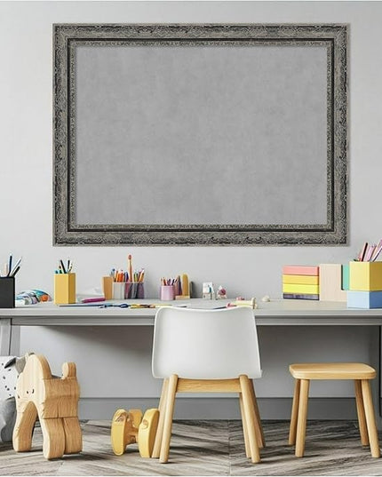 Amanti Art Black Framed Magnetic Board 24x32 Medium Vision Board for use with Magnets, 100% Metal Sheet to Display Items as Office Decor or for Home Organization in mudroom, Kitchen or Kids Room