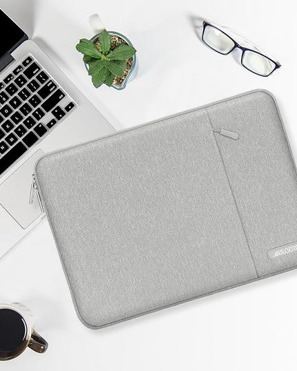 MOSISO Laptop Case 12.3 inch, 11.6-12.3 inch Laptop Sleeve Compatible with MacBook Air 11.6, Acer HP Dell Lenovo Samsung, Surface Pro, Polyester Vertical Computer Sleeve Bag with Pocket, Gray