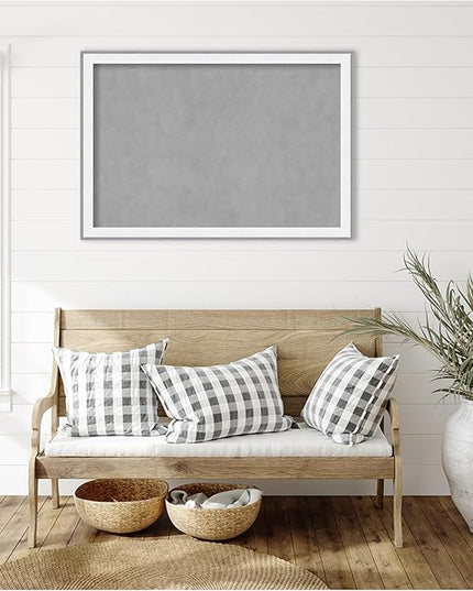 Amanti Art White Framed Magnetic Board 27x39 Large Vision Board for use with Magnets, 100% Metal Sheet to Display Items as Office Decor or for Home Organization in mudroom, Kitchen or Kids Room