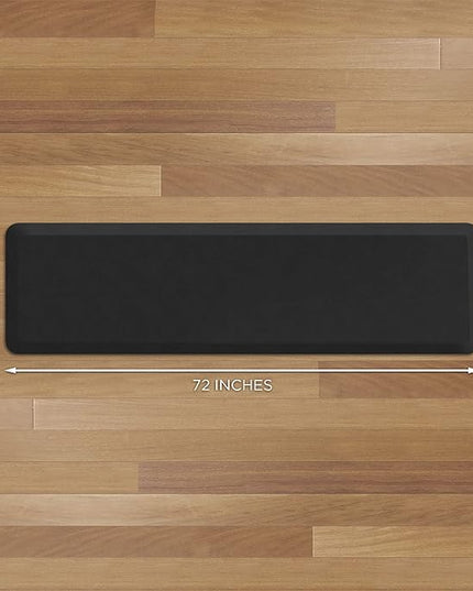 NewLife by GelPro Anti-Fatigue Nonslip 1/2" Thick Hard Floor Utility Mat for Garage, Patio and Kitchen, 20" x 72", Leather Grain Black