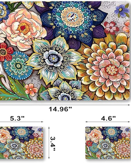 Laptop Skin Sticker Decal,12" 13" 13.3" 14" 15" 15.4" 15.6 inch Laptop Vinyl Skin Sticker Cover Art Protector Notebook PC (2 Wrist Pad Skins Included), Decorative Waterproof Removable, Colorful Flower