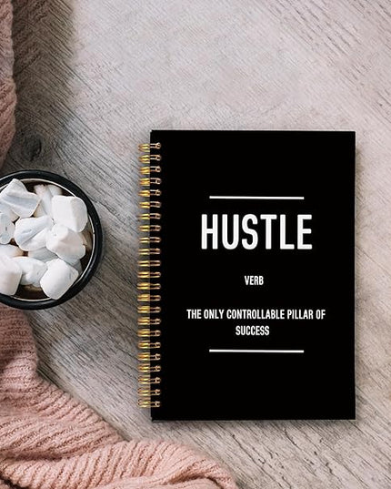 Hustle Definition Inspirational Notebook, Motivational Journal Gifts for Coworkers Women Men, Inspiring Work Spiral Notebooks 5.5x8.3 Inch