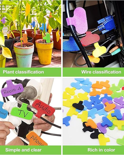 40 PCS Cable Labels, Multi-Color Cord Tags for Electronics, Write On Wire Labels, Reusable Tags, Cable Management Identification
