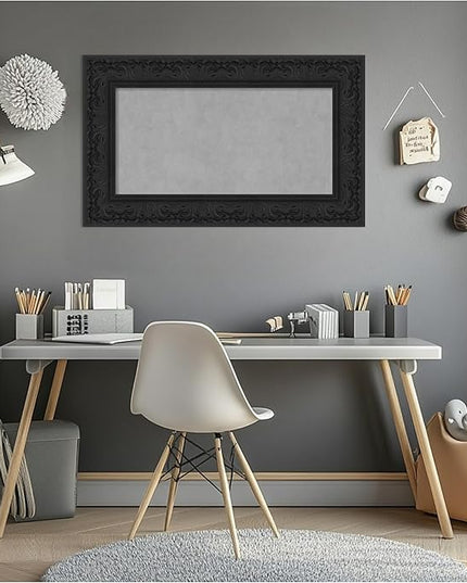 Amanti Art Black Framed Magnetic Board 19x31 Small Vision Board for use with Magnets, 100% Metal Sheet to Display Items as Office Decor or for Home Organization in mudroom, Kitchen or Kids Room
