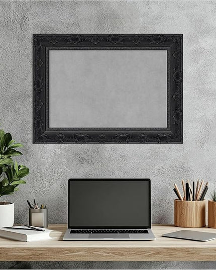 Amanti Art Black Framed Magnetic Board 16x22 Small Vision Board for use with Magnets, 100% Metal Sheet to Display Items as Office Decor or for Home Organization in mudroom, Kitchen or Kids Room