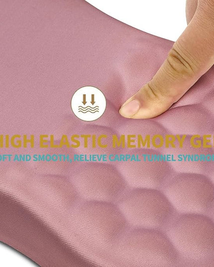 Hokafenle Ergonomic Mouse Pad Wrist Support with Massage Design, Wrist Rest Pain Relief Mousepad with Memory Foam&Non-Slip PU Base, Mouse Pads for Wireless Mouse & Desk (12x8 inch,Pink)