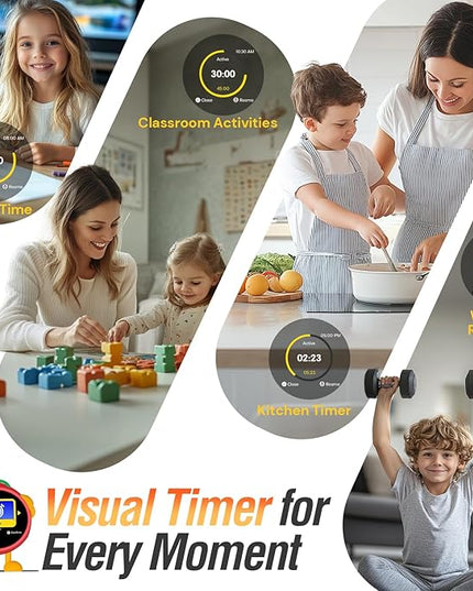 MOMILLA Kids Alarm Clock for Bedrooms, Colorful Display 7-Day Programmable 4 Alarms, Visual Timer with White Noise, Digital Clock Loud for Heavy Sleepers, Christmas Birthday Gifts for Girls Boys