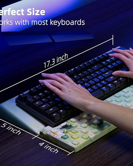 Ospelelf Keyboard Wrist Rest Pad, Comfy Ergonomic Keyboard Stand Holder, Office Desk Accessories, Work from Home Essentials, Anemone Pattern