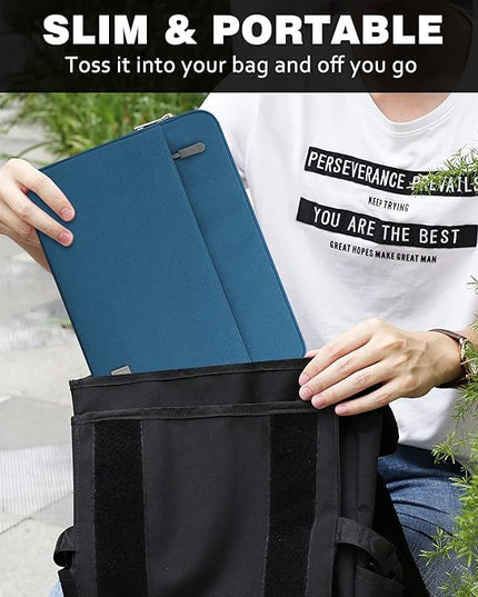 MoKo 9-11 Inch Tablet Sleeve Bag Carrying Case Fits New 11 inch iPad Air M3, iPad A16 2025, iPad Pro 11 M4/Air M2, iPad Air 5/4/3th, iPad 10/9/8/7th, Peacock Blue