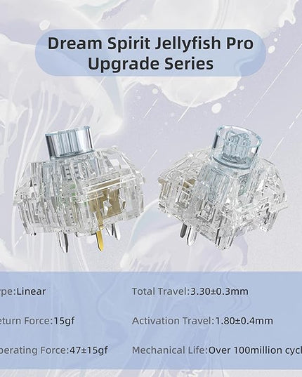 Kailh Box Jellyfish PRO Fully Transparent RGB Linear Mechanical Keyboard（Dream Jellyfish 36pcs）