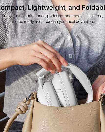 TOZO HT2 Hybrid Active Noise Cancelling Headphones, Wireless Over Ear Bluetooth Headset, 60H Playtime, Hi-Res Audio Custom EQ via App Deep Bass Comfort Fit Ear Cups, for Home Office Travel