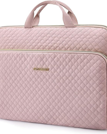 BAGSMART Laptop Case Compatible with 13-13.3 inch Notebook,Compatible with MacBook Pro 14 Inch,MacBook Air,Protective Carrying Bag with Pocket,Handles,Pink