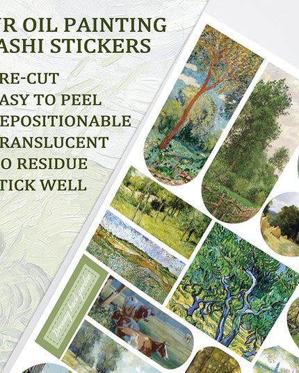 PRSTINCOL Oil Painting Sticker Book, 52 Sheets 500+ Scrapbook Stickers, Vintage Oil Painting Aesthetics Stickers for Adults and Teens, Junk Journal Supplies for Scrapbooking Journaling DIY