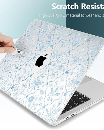 DONGKE Compatible with MacBook Pro 13 inch Case 2024 2023-2020 Release A2338 M2/M1 A2251 A2289 with Retina Display & Touch ID, Plastic Hard Shell & Keyboard Cover & Screen Film - Millefleurs