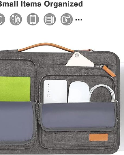 MOSISO 360 Protective Laptop Case 16 inch, 15-15.6 inch Laptop Sleeve Compatible with MacBook Pro 16, HP, Acer, Dell, Lenovo, ASUS, Side Open Carrying Case with 4 Zipper Pockets&Handle, Taupe Gray