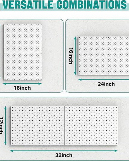 EVERHANGER Metal Pegboard Panels, Heavy Duty Pegboard Wall Organizer, Garage Wall Panels, Tool Storage Organization, 12"X16", 2pcs, Gray