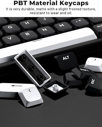 XVX Low Profile Black Keycaps, Double Shot PBT Keycap Sets, WOB Keyboard Keycaps Compatiability for 60% 75% 80% 85% 100% MX Switches Mechanical Keyboard- Only Key caps