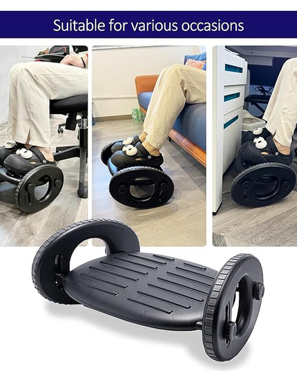 Under Desk Footrest – 4-Level Angle Adjustment & Active Rocker Feature, Durable ABS Foot Support, Anti-Slip Design, Ideal for Office, Home, Travel & Posture Correction
