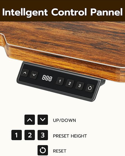71 Inch L Shaped Standing Desk Adjustable Height, Electric Corner Standing Desk, Sit Stand Computer Table with Reversiable Splice Board, Rustic Brown