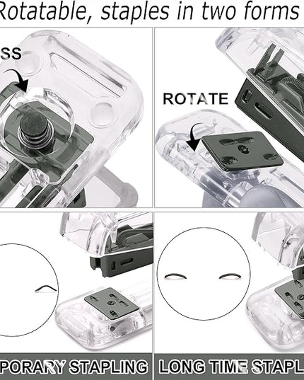 Office Desk Accessories, Acrylic Stapler, Staple Remover, Tape Holder, Pen Holder, Ballpoint Pen, Scissor, Binder Clips, 1000pcs Staples, Phone Holder, Ruler, Transparent Glue and 300 Notes