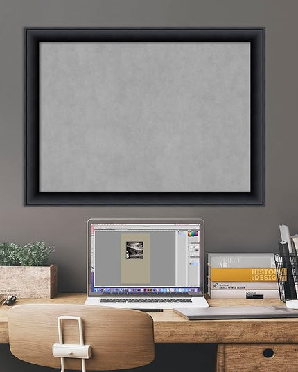 Amanti Art Black Framed Magnetic Board 23x31 Medium Vision Board for use with Magnets, 100% Metal Sheet to Display Items as Office Decor or for Home Organization in mudroom, Kitchen or Kids Room