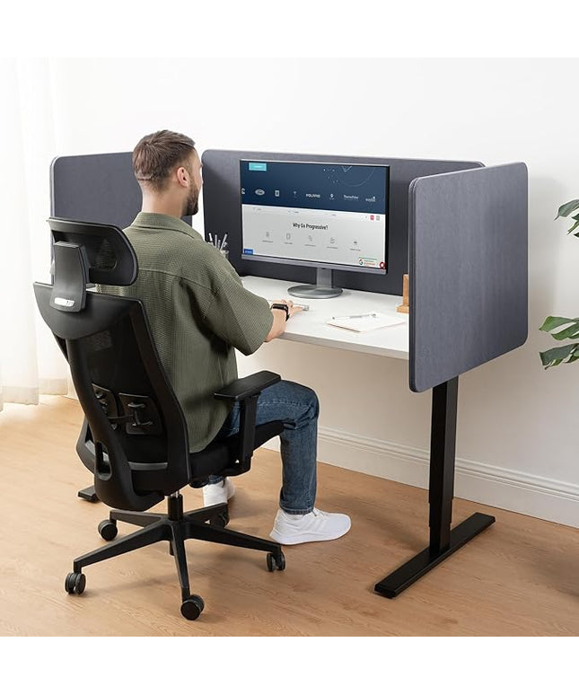 Progressive Desk Privacy Acoustic Panel 2 x 29″ - Desk Divider - 29 Inch Sound Proof Dividers - Dark Gray