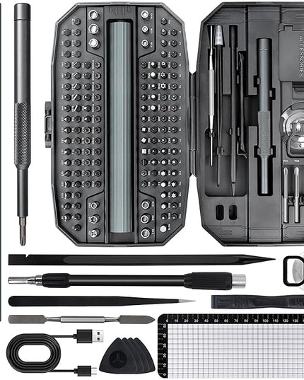STREBITO Electric Screwdriver 155 in 1 Mini Electric Screwdriver Set, Max 5 N.m, 140 S2 Magnetic Bits, 3 Torque Settings, 650mAh Power Screwdriver Cordless Rechargeable, Repair Tool Kit for PC Phone