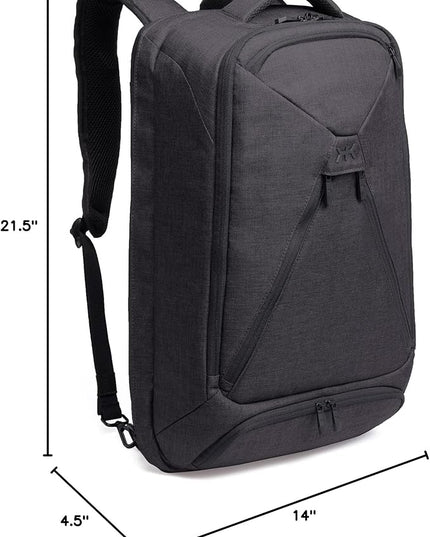 Knack Series 1 Laptop Backpack Fits up to 17 Inch - Knack Bags Carry-On Backpack, TSA Approved, Expandable Travel Backpacks With 4 Day Outfit Capacity (Stealth Black, Large)