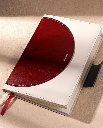 CAGIE Lined Journal for Women, 100GSM Leather Journals for Writing with Buckle Closure,A5 Hardcover Diary Journaling Notebooks for Business Work School Note Taking 5.9" x8.59 (Red)