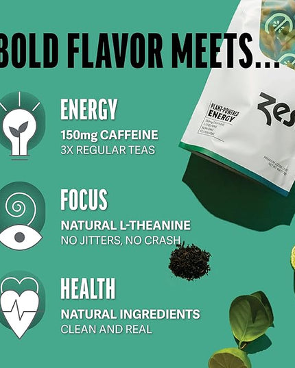 Zest 150mg High Caffeine Energy Loose Leaf Blend - Earl Grey Black Tea - 4 Oz - Hot or Iced - All Natural Strong Flavored Healthy Coffee Alternative Highly Caffeinated Substitute - Perfect for Keto