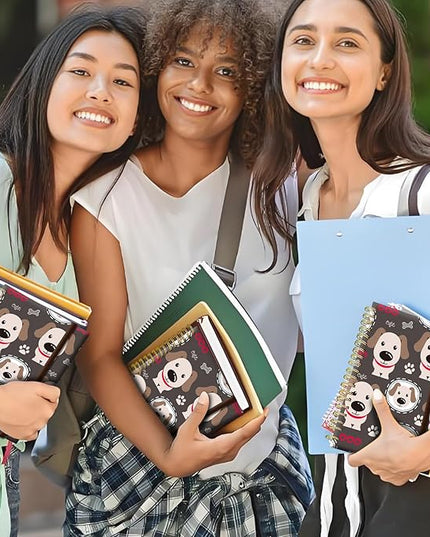 Cute Spiral Journal Notebook,A5 Hardcover Lined Journals for Women Girl 6 x 8.3 in,120 Pages Thick Paper,Cute College Ruled Writing Notebook for Gifts Office Work School (Cute puppy Dog)