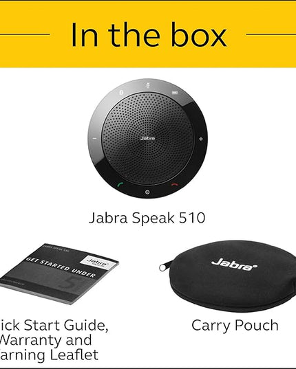 Jabra Speak 510 MS Wireless Bluetooth Speakerphone – Outstanding Sound Quality, Portable Conference Speaker for Holding Meetings Anywhere - Certified for Microsoft Teams