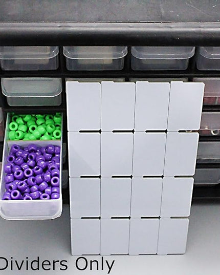 (64-Pack) Small Drawer Dividers compatible with Craft Cabinet and Hardware Storage Organizers, (Dividers Only)