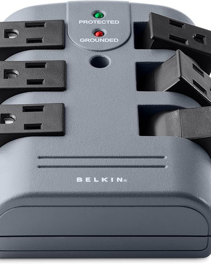 Belkin 6-Outlet Pivot-Plug Surge Protector w/ Wall Mount - Ideal for Mobile Devices, Personal Electronics, Small Appliances and More (1,080 Joules) - 5 Pack
