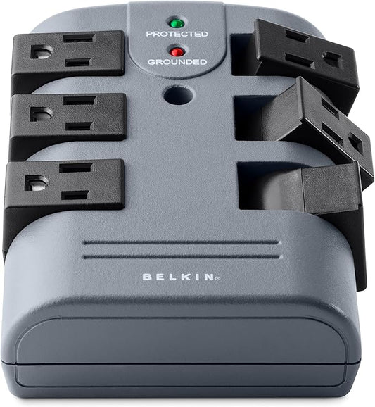 Belkin 6-Outlet Pivot-Plug Surge Protector w/ Wall Mount - Ideal for Mobile Devices, Personal Electronics, Small Appliances and More (1,080 Joules) - 5 Pack