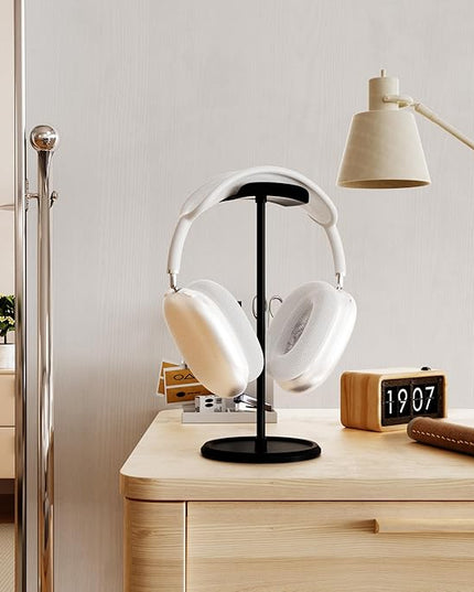 NQQNQQ Headphone Stand【1PACK】 Headphone Holder with Storage Tray Compatible for Max Pro, Beats, Bose and Most Gaming Headphones. 【No Tools Required】 YO-2 (Black)