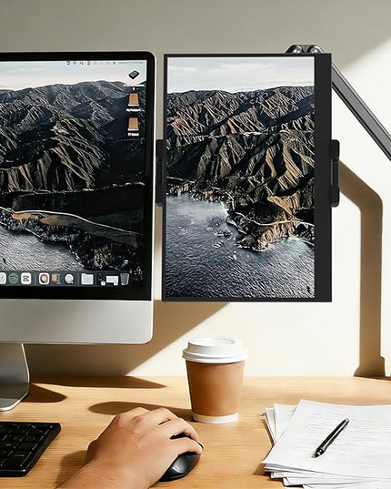 Urmust Portable Monitor Stand 15.6", iPad Stand for Desk, Portable Monitor Holder up to 18.5" Holds, Adjustable Desktop Tablet Arm Mount, Apple iPad Holder for Desk, for 4.7"-12.9" i Pad Pro/Air/Mini