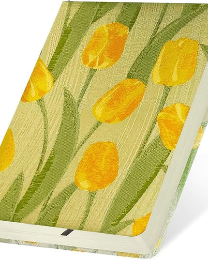 Pocket Notebook, A6, 4x6, Small Embroidered Journal, Cute Notebook, Lay Flat, Hardcover, Lined Notebook & Sketchbook, Note Taking Notebook, Beautiful Journal for Women, Tulip Flower